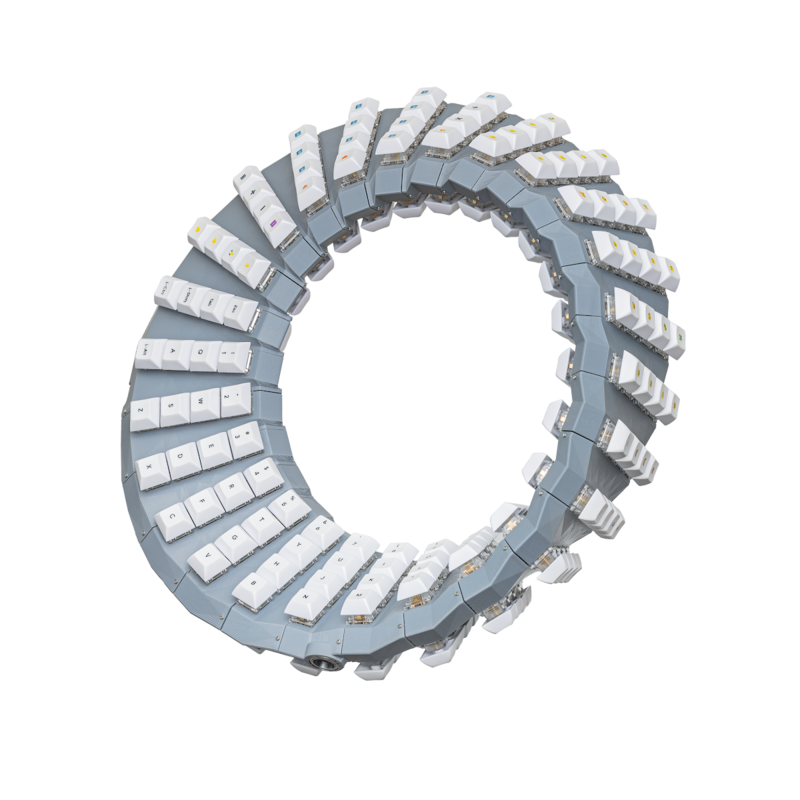 The 2024 Gboard Double-Sided Version, a ring-shaped keyboard with keys on both sides of a Möbius strip